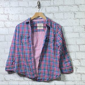 Abercrombie and Fitch Plaid Button Down Top Size Small
